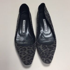 Manolo Blahnik Leopard Flats
